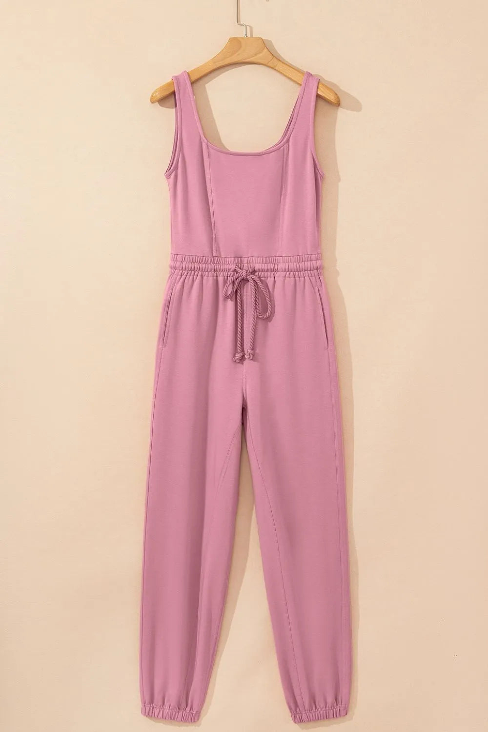 Elastic Waist Sleeveless Square Neck Jumpsuit – Chic One-Piece Outfit - LODIMAE FASHION 