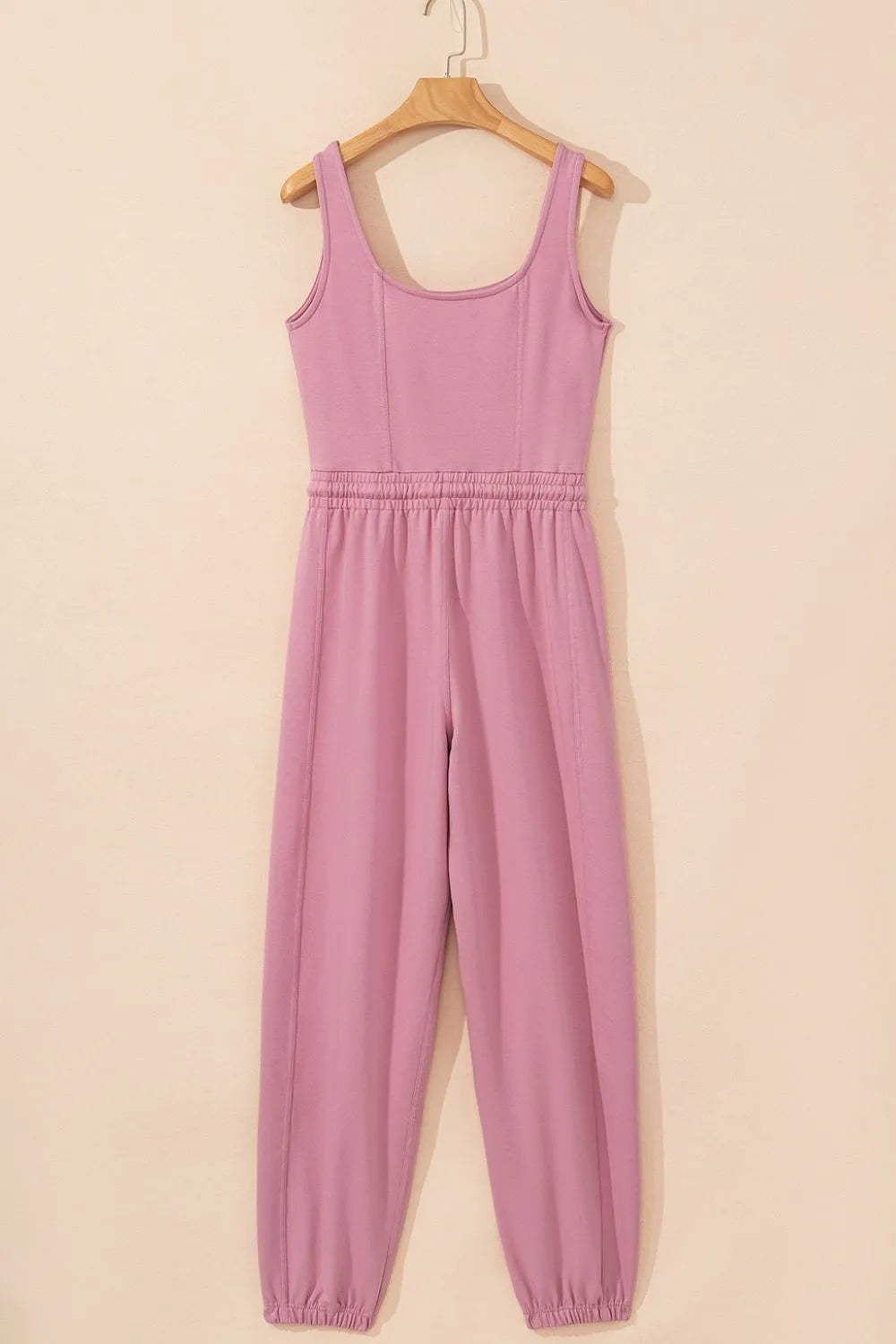 Elastic Waist Sleeveless Square Neck Jumpsuit – Chic One-Piece Outfit - LODIMAE FASHION 