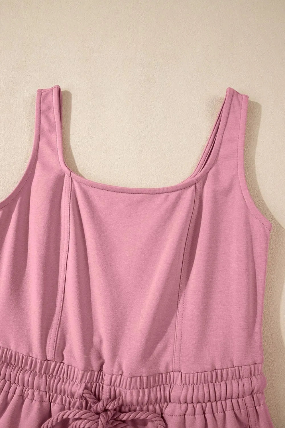 Elastic Waist Sleeveless Square Neck Jumpsuit – Chic One-Piece Outfit - LODIMAE FASHION 