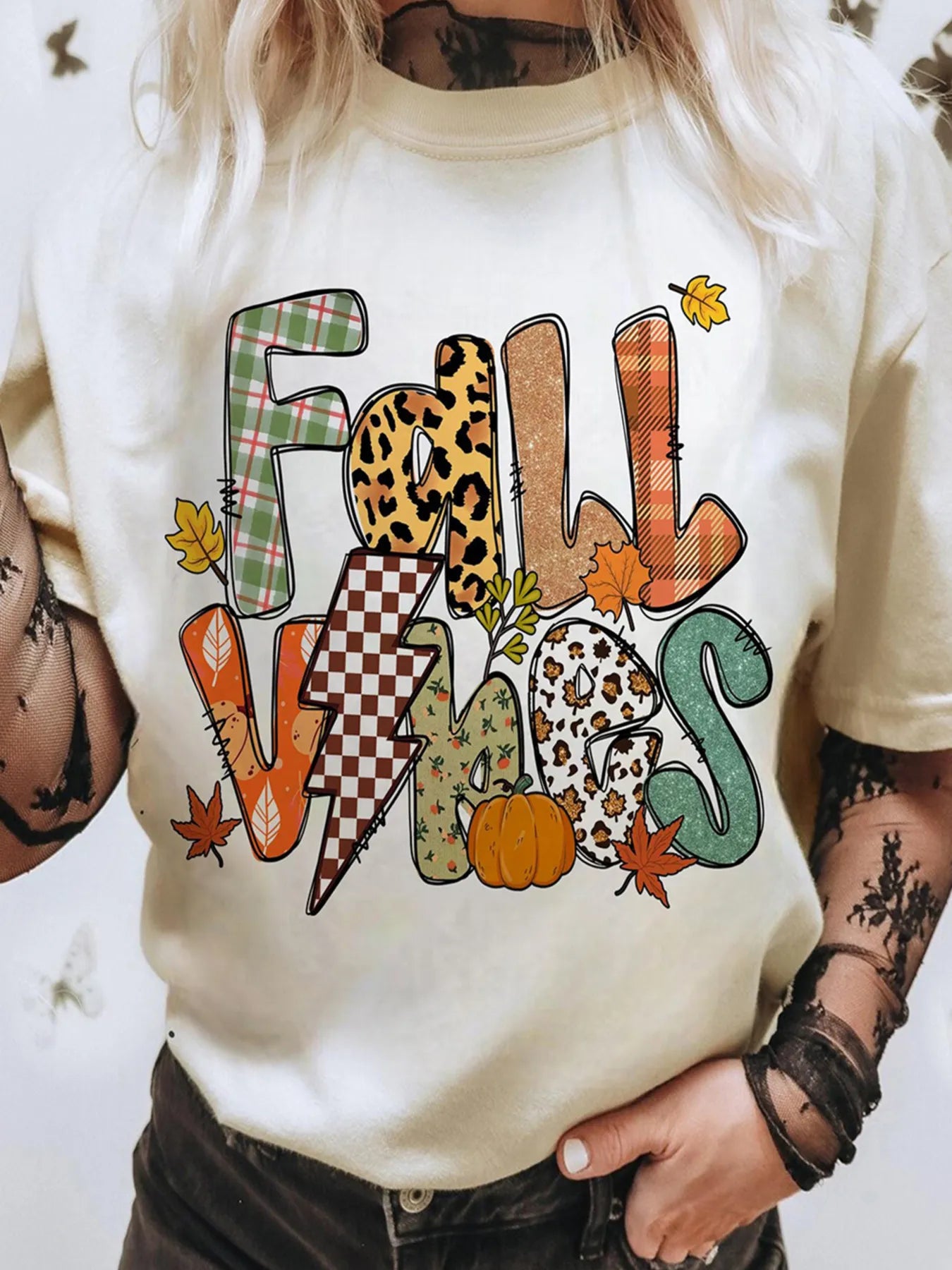 FALL VIBES Cotton Blend Casual T Shirt - LODIMAE FASHION 