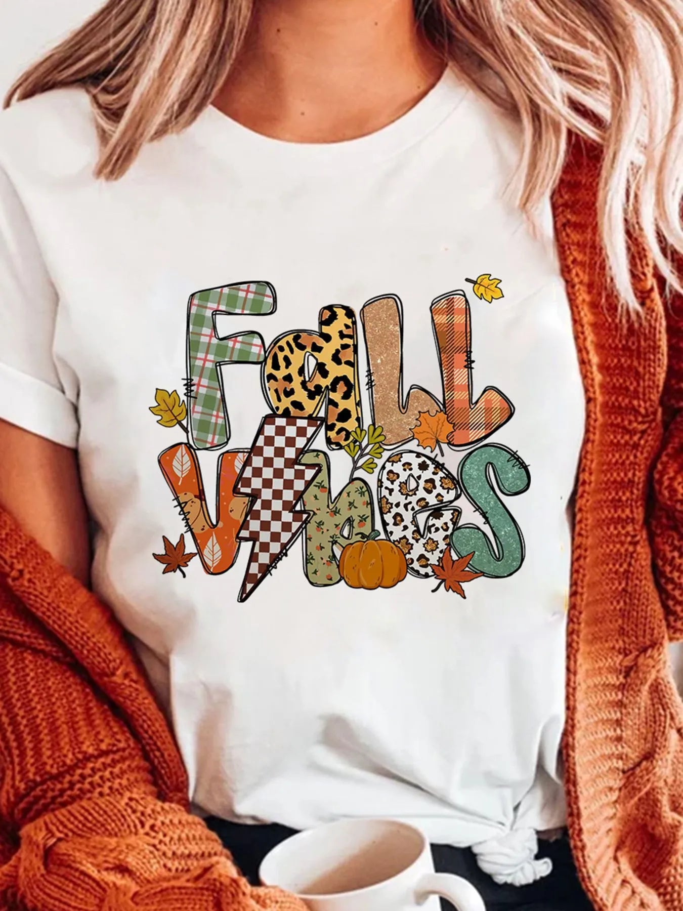 FALL VIBES Cotton Blend Casual T Shirt - LODIMAE FASHION 