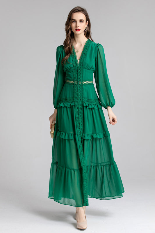 French fashion solid colour long dress - LODIMAE FASHION 
