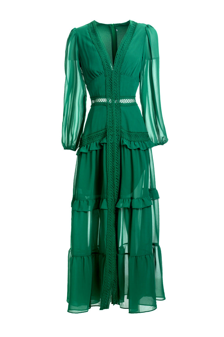 French fashion solid colour long dress - LODIMAE FASHION 