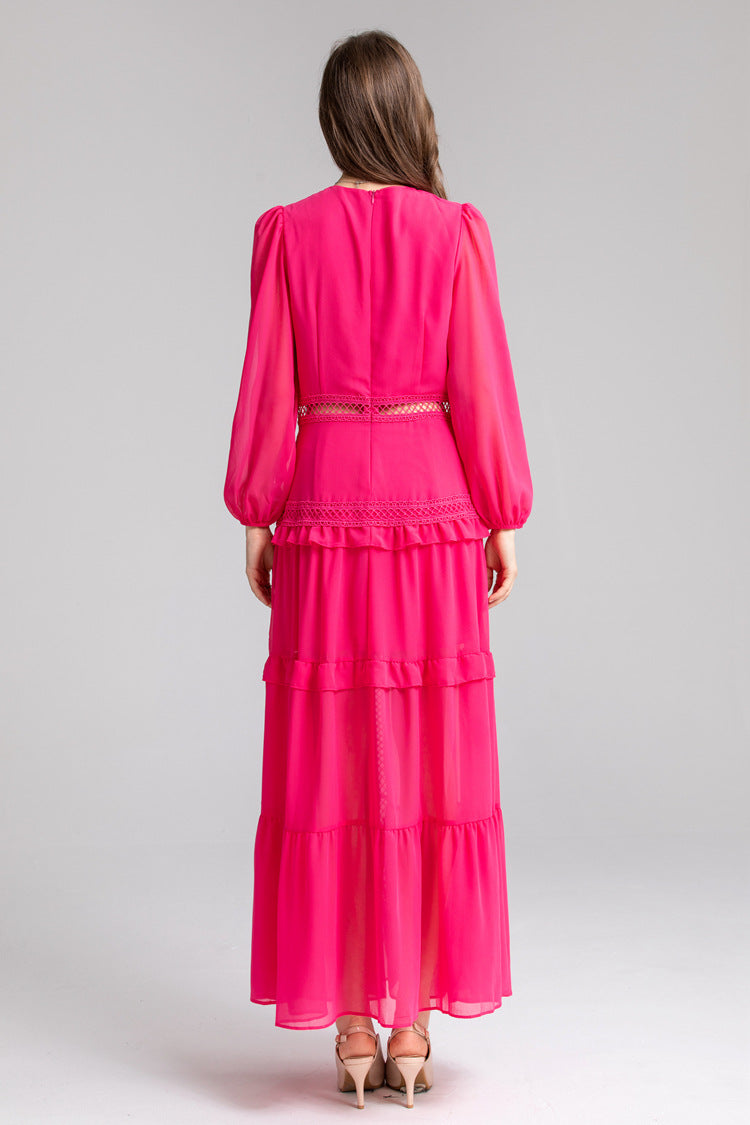 French fashion solid colour long dress - LODIMAE FASHION 