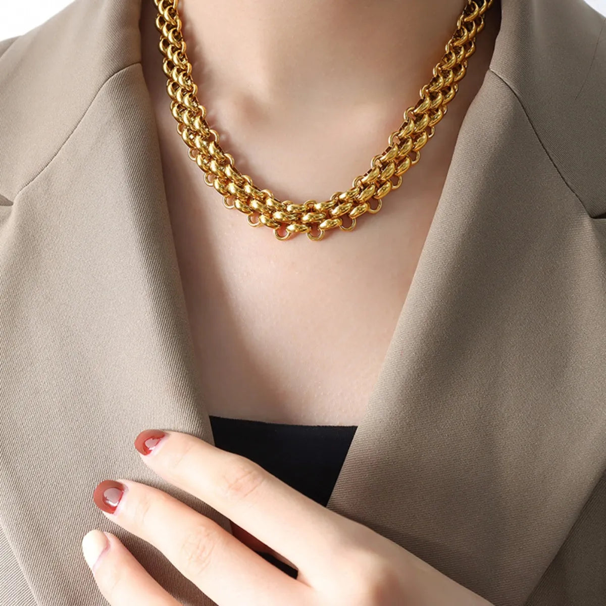 Gold Chain Link Jewelry Set with Necklace and Bracelet - LODIMAE FASHION 
