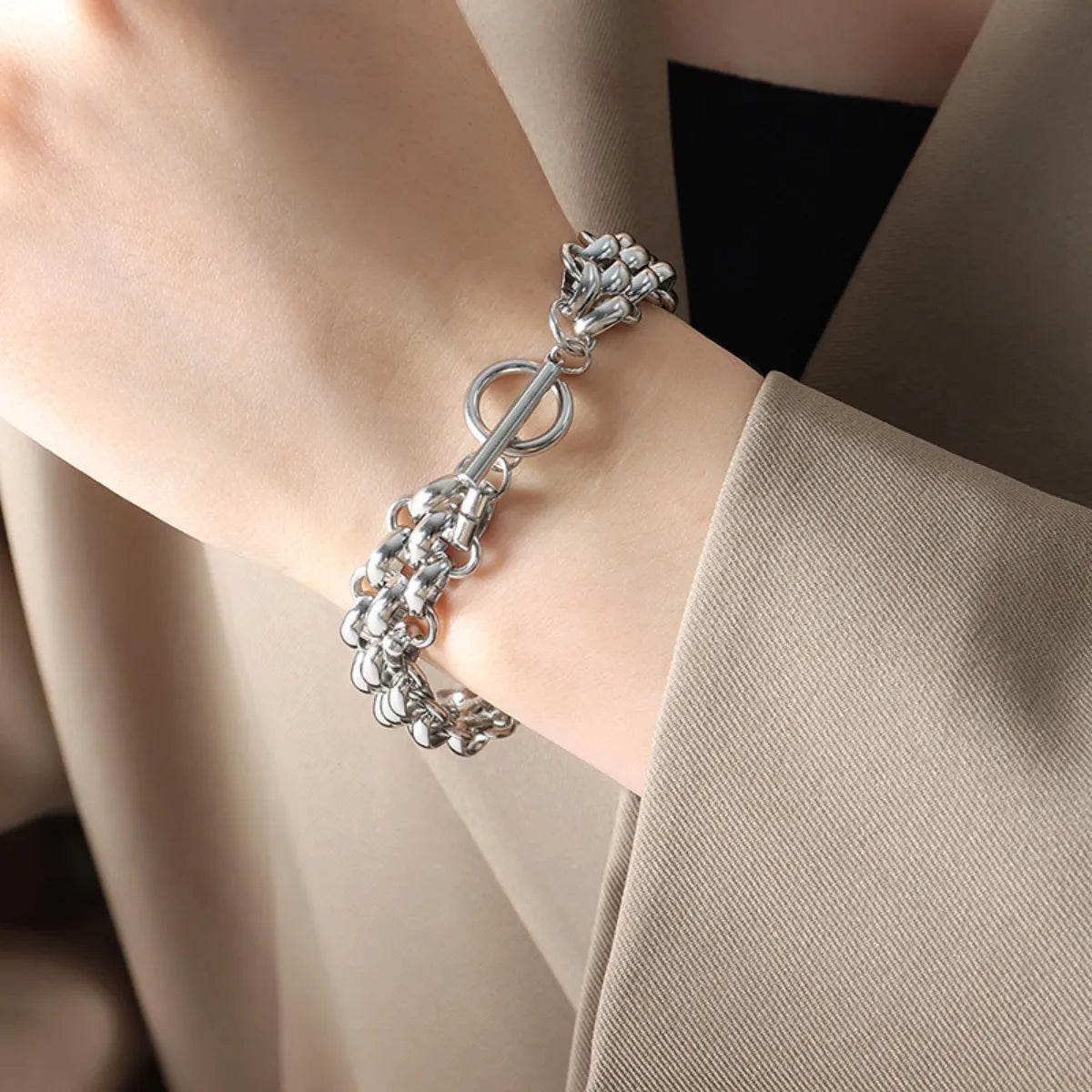 Gold Chain Link Jewelry Set with Necklace and Bracelet - LODIMAE FASHION 