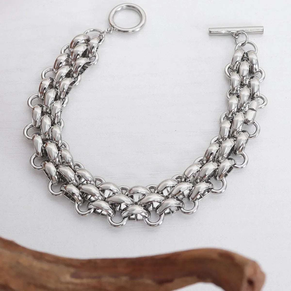 Gold Chain Link Jewelry Set with Necklace and Bracelet - LODIMAE FASHION 