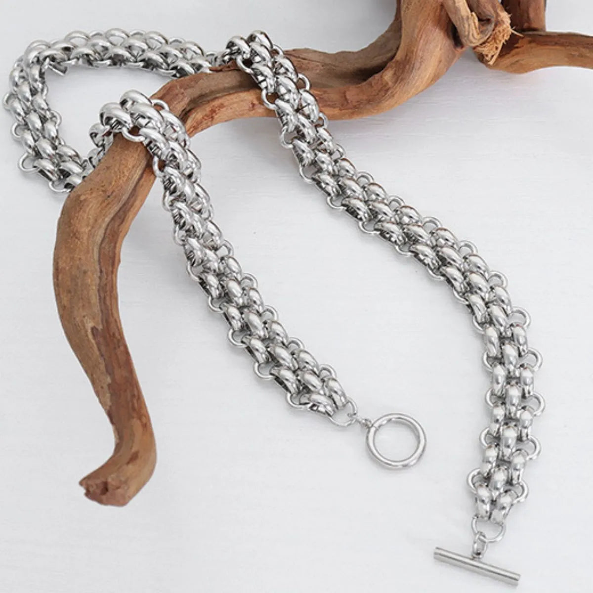 Gold Chain Link Jewelry Set with Necklace and Bracelet - LODIMAE FASHION 
