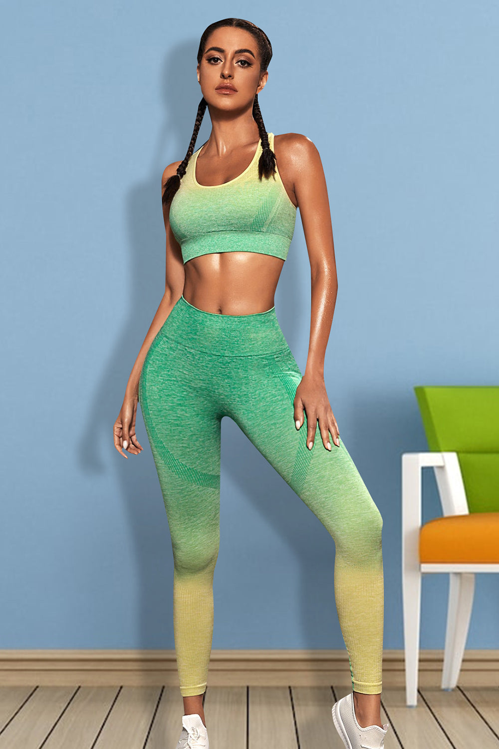 Gradient Sports Tank and Leggings Set - LODIMAE FASHION 