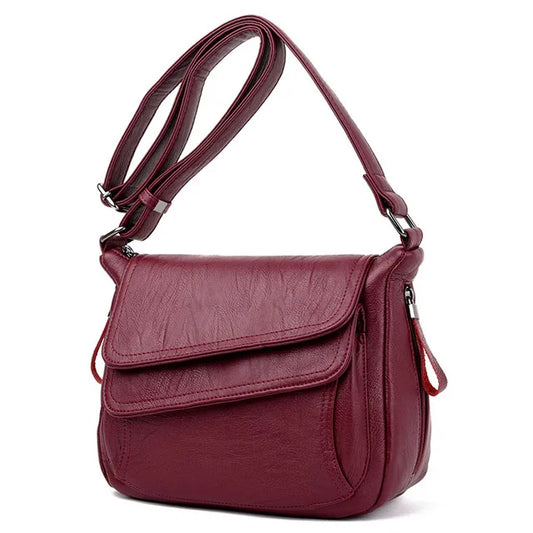 Ladies Casual Leather Crossbody Bag - Luxury Designer Shoulder Purse - LODIMAE FASHION 