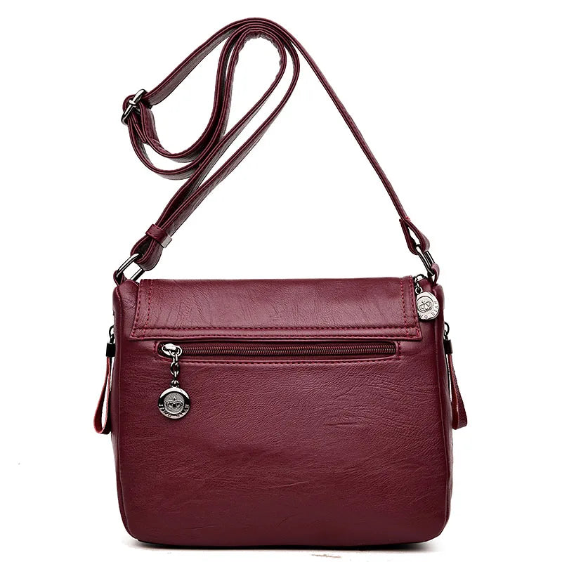 Ladies Casual Leather Crossbody Bag - Luxury Designer Shoulder Purse - LODIMAE FASHION 