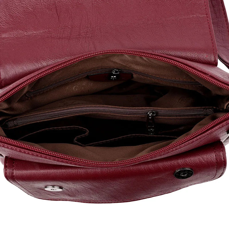 Ladies Casual Leather Crossbody Bag - Luxury Designer Shoulder Purse - LODIMAE FASHION 