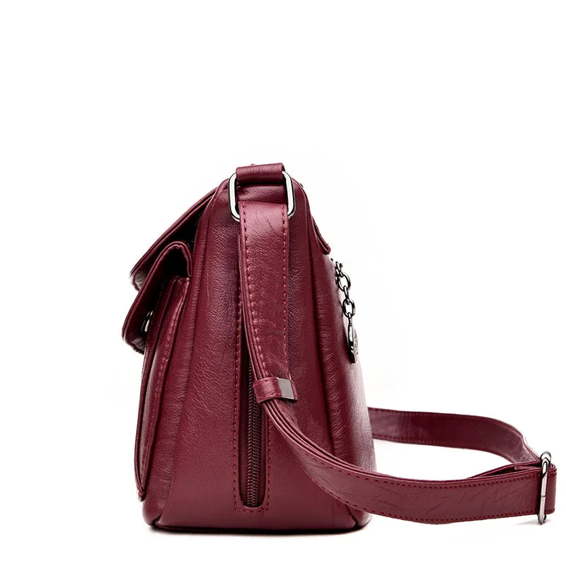 Ladies Casual Leather Crossbody Bag - Luxury Designer Shoulder Purse - LODIMAE FASHION 