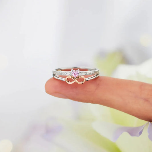 Heart Number 8 Zircon Double-Layered Ring - LODIMAE FASHION 