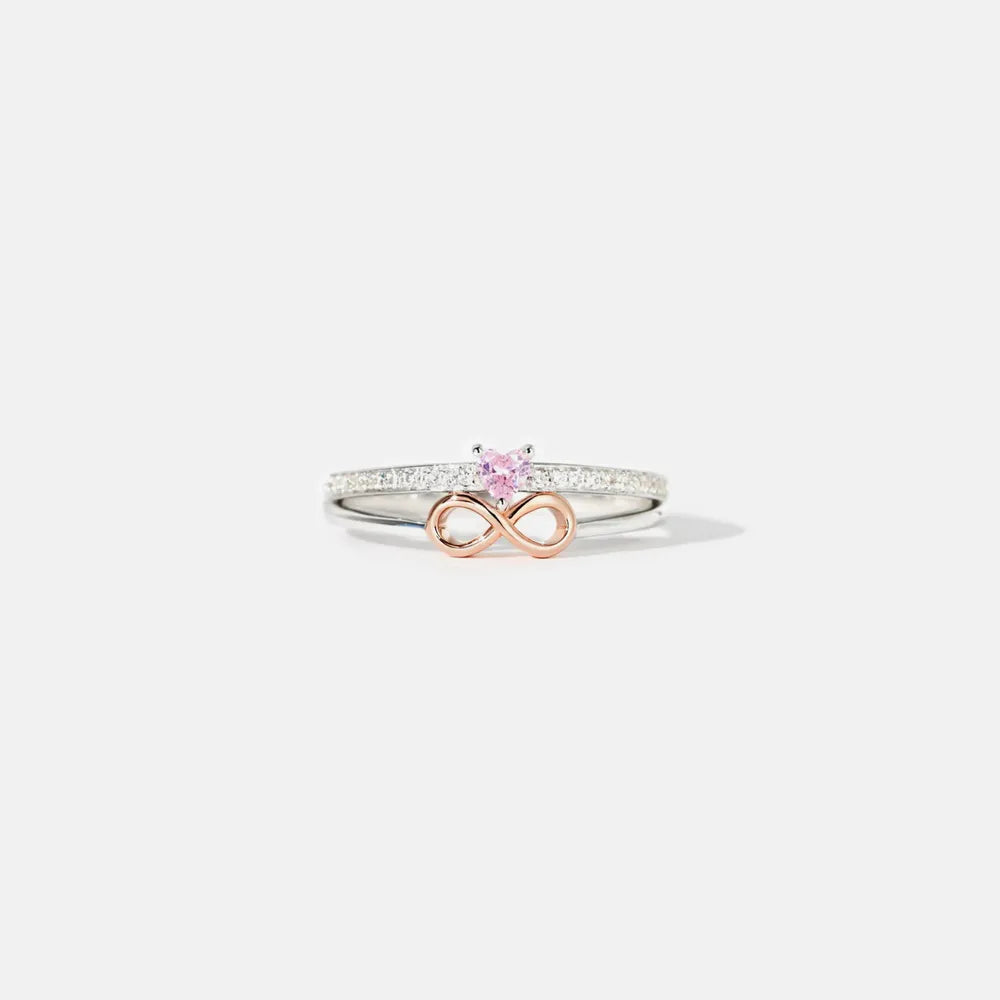 Heart Number 8 Zircon Double-Layered Ring - LODIMAE FASHION 