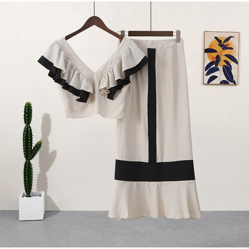High-Waist Slim Fit Vacation Long Dress Set - LODIMAE FASHION 