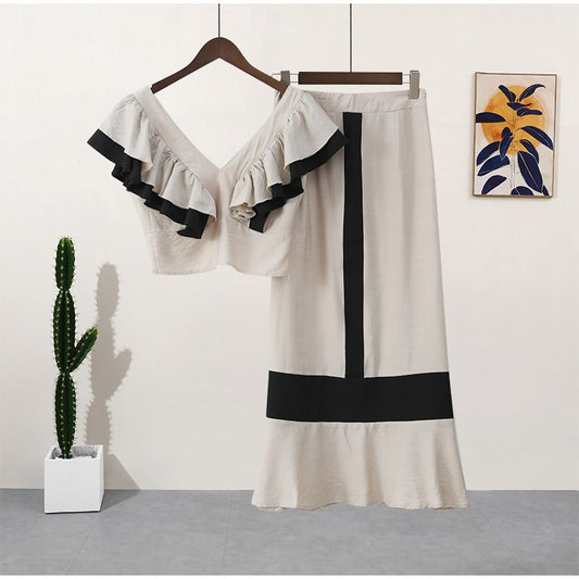 High-Waist Slim Fit Vacation Long Dress Set - LODIMAE FASHION 