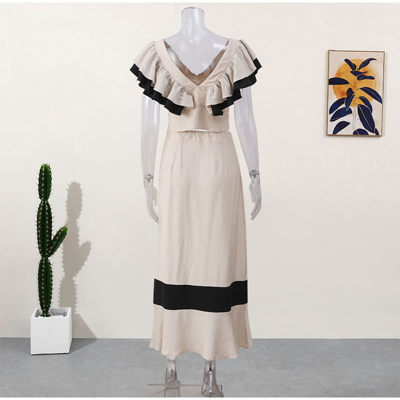 High-Waist Slim Fit Vacation Long Dress Set - LODIMAE FASHION 