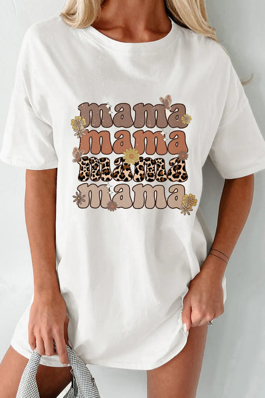 MAMA Round Neck Half Sleeve T-Shirt - LODIMAE FASHION 