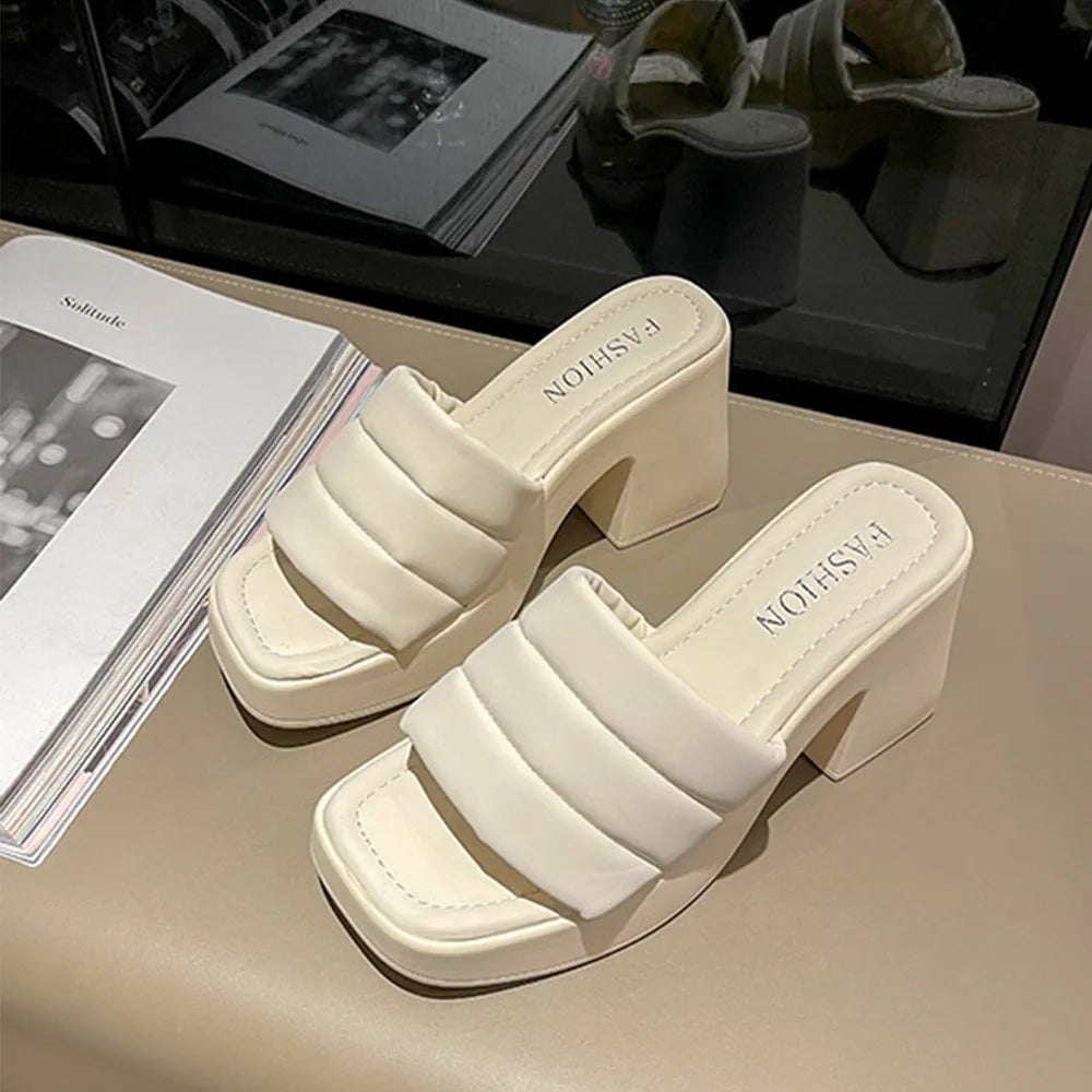 Open Toe Block Heel Sandals - LODIMAE FASHION 