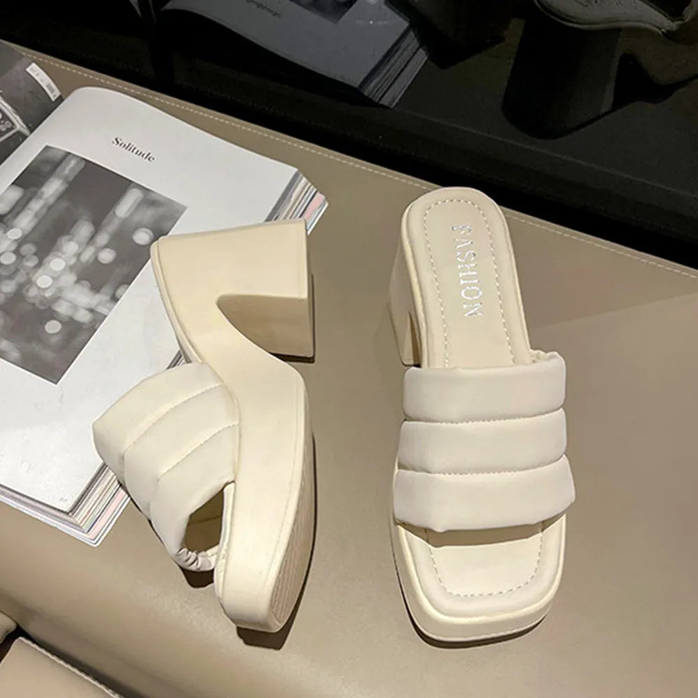 Open Toe Block Heel Sandals - LODIMAE FASHION 