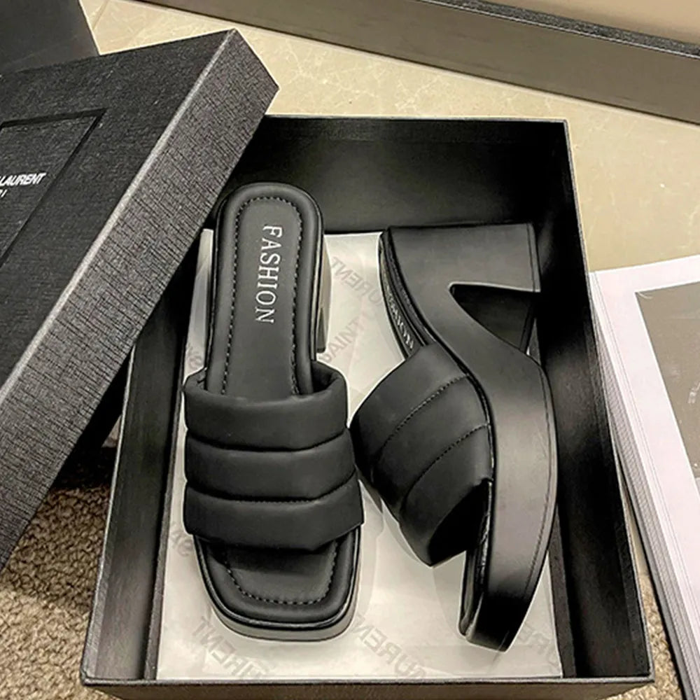 Open Toe Block Heel Sandals - LODIMAE FASHION 