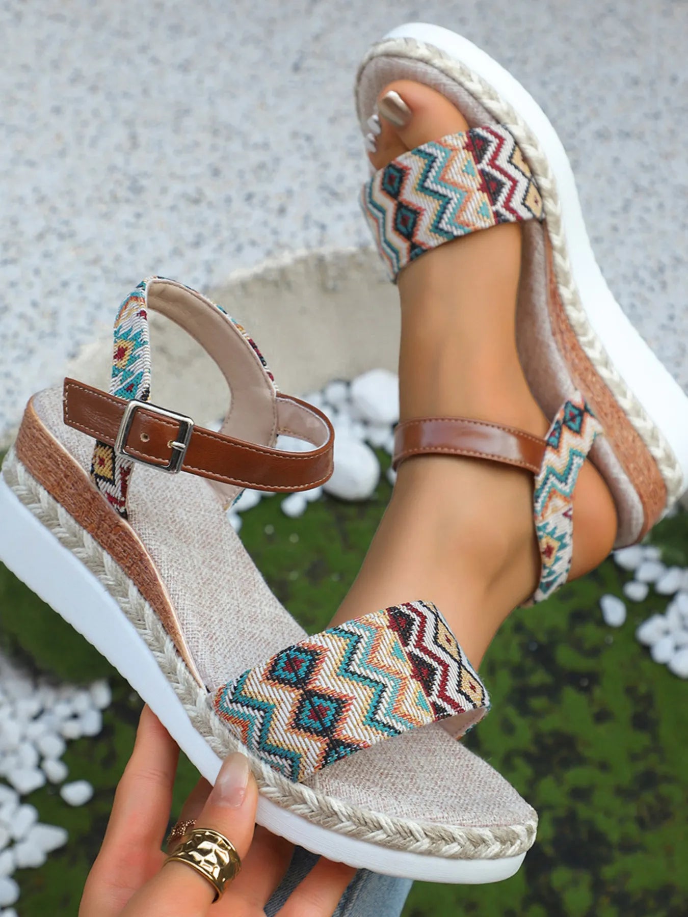 Open Toe Platform Wedge Sandals - LODIMAE FASHION 