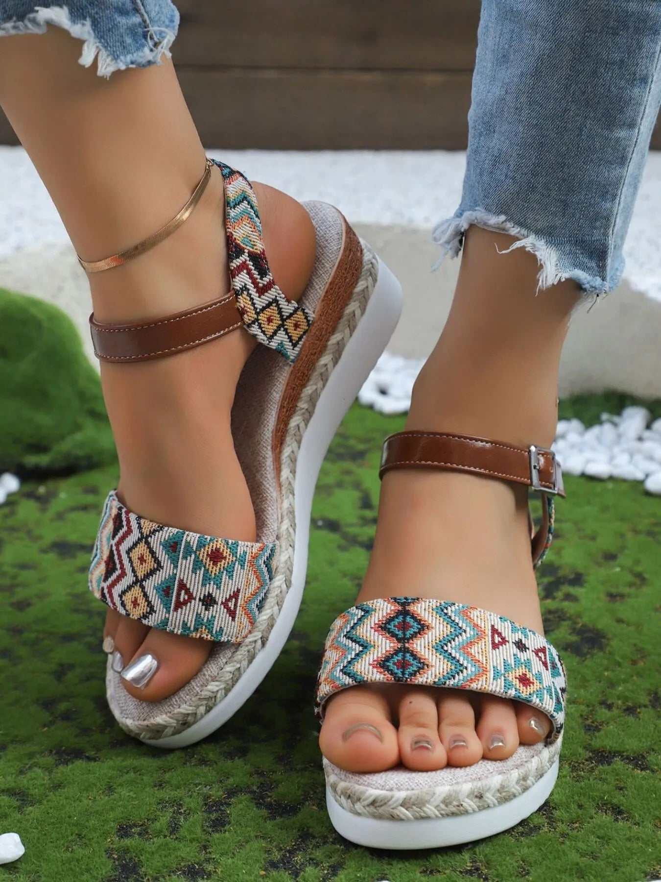 Open Toe Platform Wedge Sandals - LODIMAE FASHION 