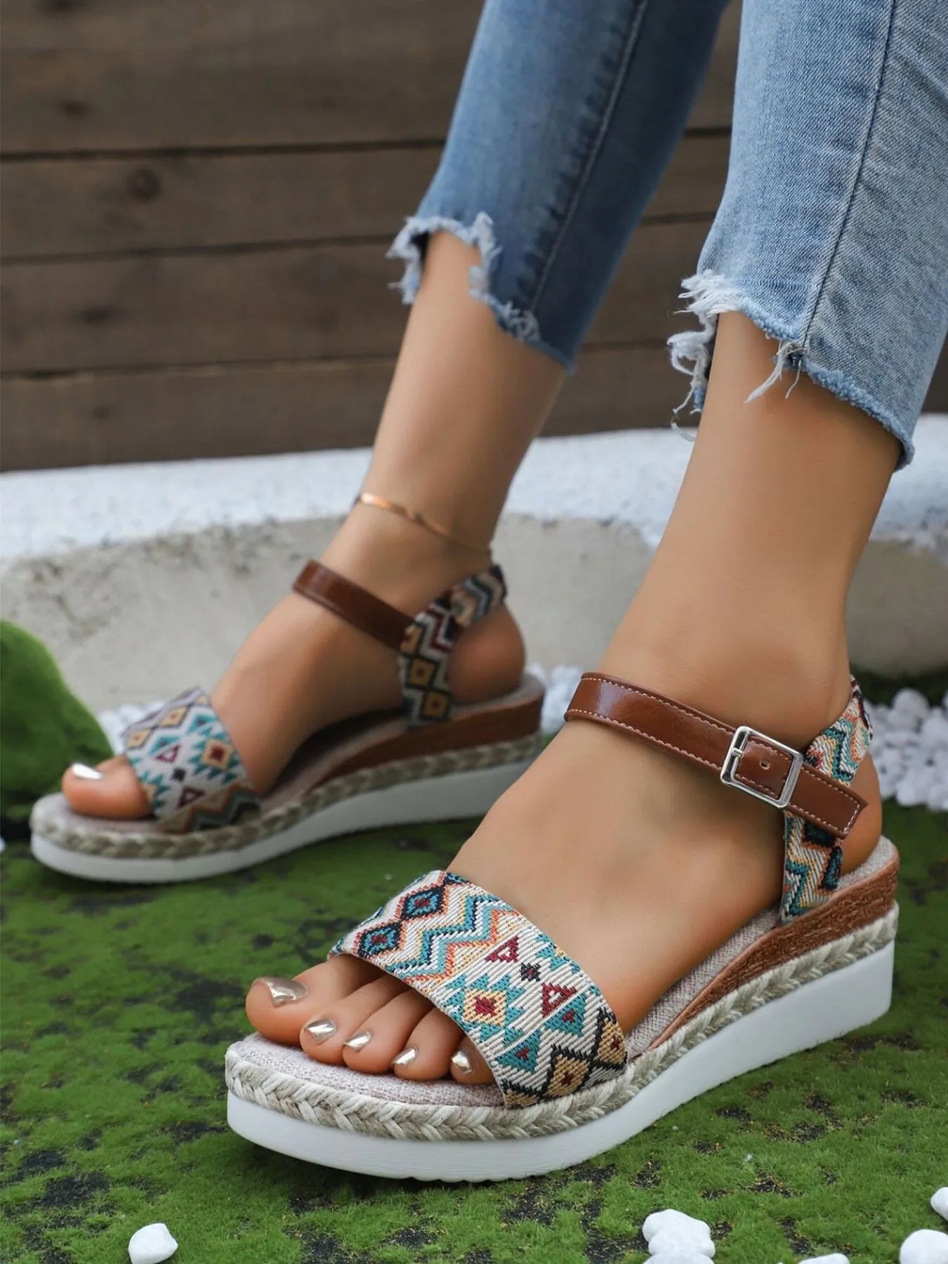 Open Toe Platform Wedge Sandals - LODIMAE FASHION 