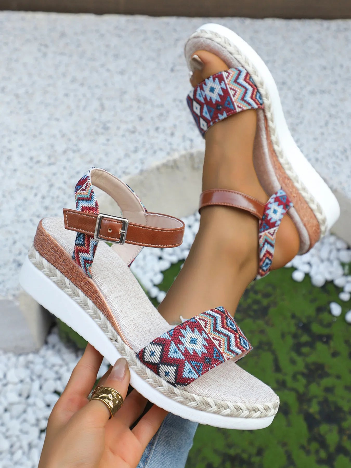 Open Toe Platform Wedge Sandals - LODIMAE FASHION 