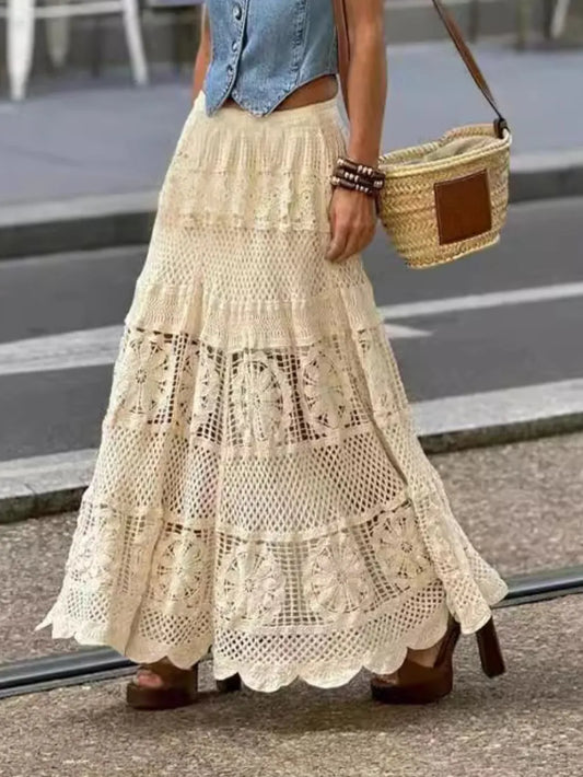 Openwork Crochet Maxi Skirt - LODIMAE FASHION 