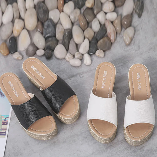 PU Leather Open Toe Sandals - LODIMAE FASHION 