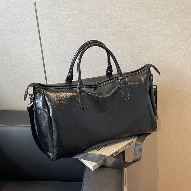 PU Leather Travel Duffel Bag – Oversized Weekender - LODIMAE FASHION 