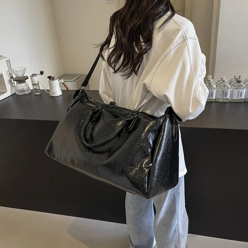 PU Leather Travel Duffel Bag – Oversized Weekender - LODIMAE FASHION 