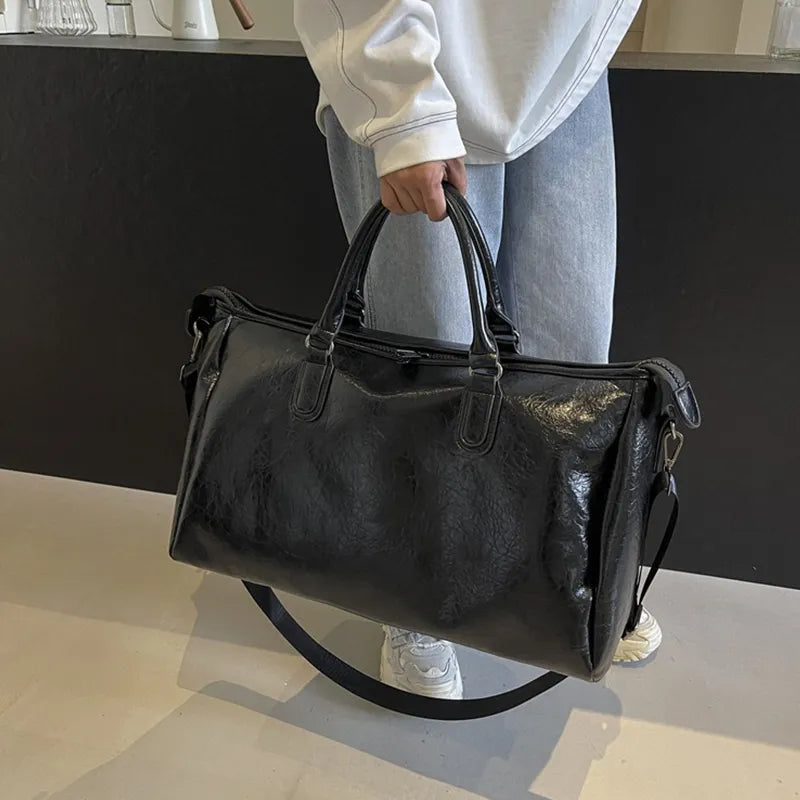 PU Leather Travel Duffel Bag – Oversized Weekender - LODIMAE FASHION 