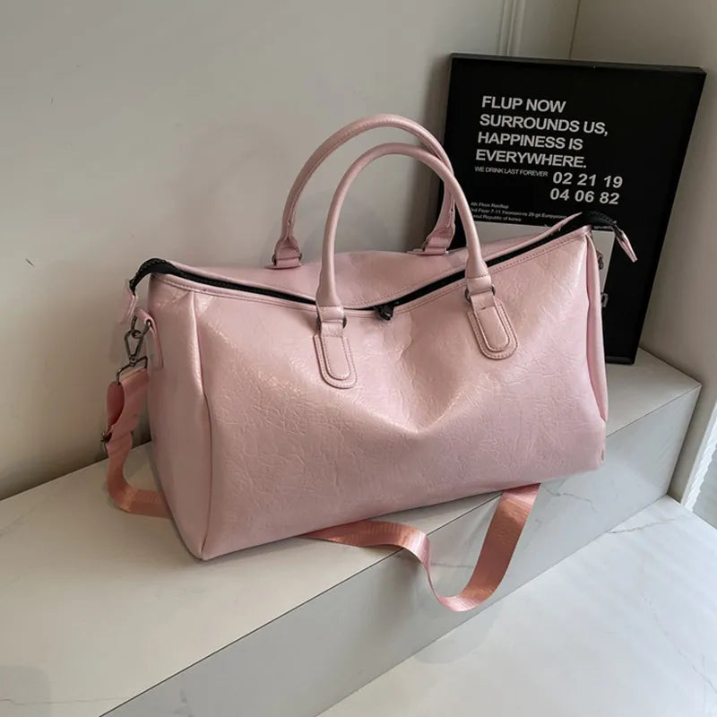 PU Leather Travel Duffel Bag – Oversized Weekender - LODIMAE FASHION 