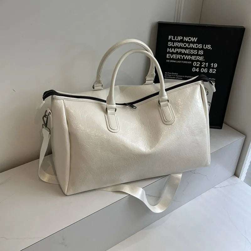 PU Leather Travel Duffel Bag – Oversized Weekender - LODIMAE FASHION 