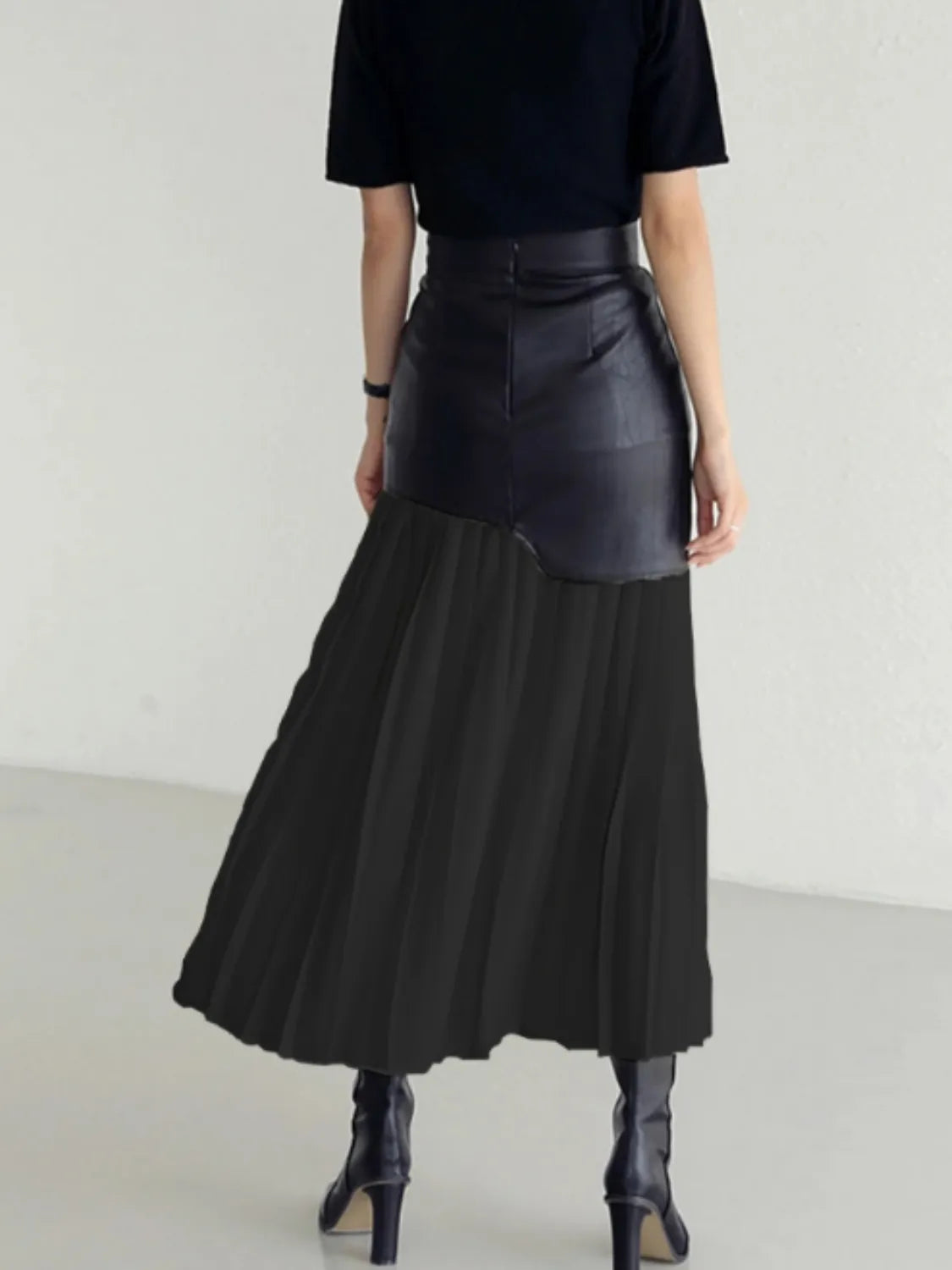 Patchwork Contrast Pleated Skirt - LODIMAE FASHION 