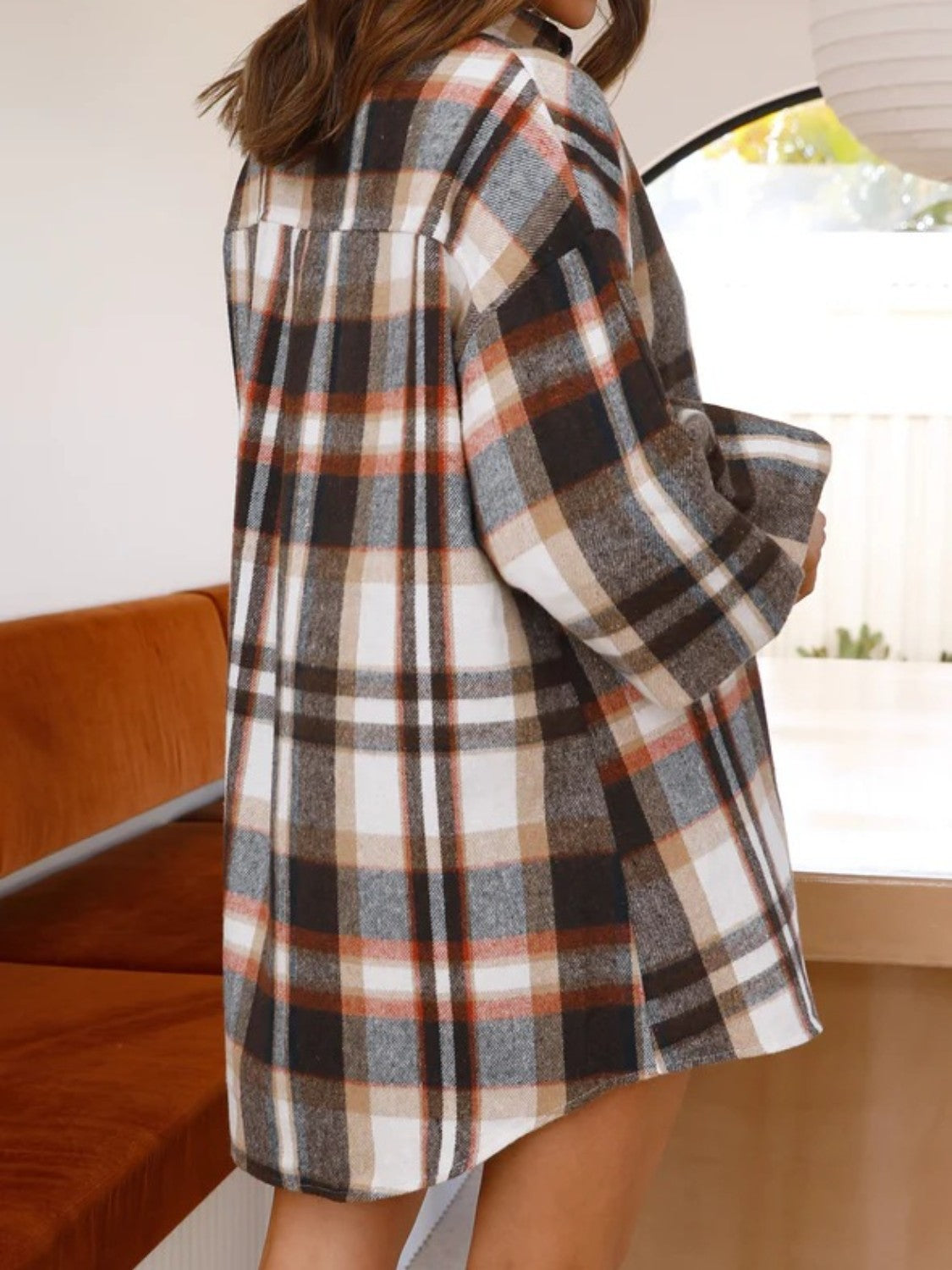 Plaid Lantern Sleeve Shirt - LODIMAE FASHION 