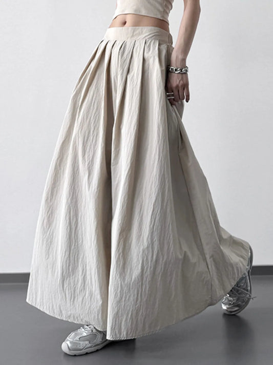 Pleated Linen Maxi Skirt - LODIMAE FASHION 