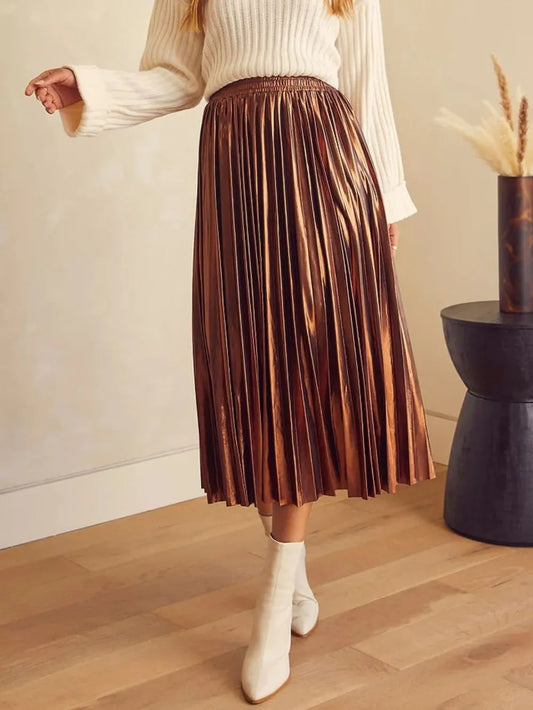 Pleated Midi Skirt - LODIMAE FASHION 