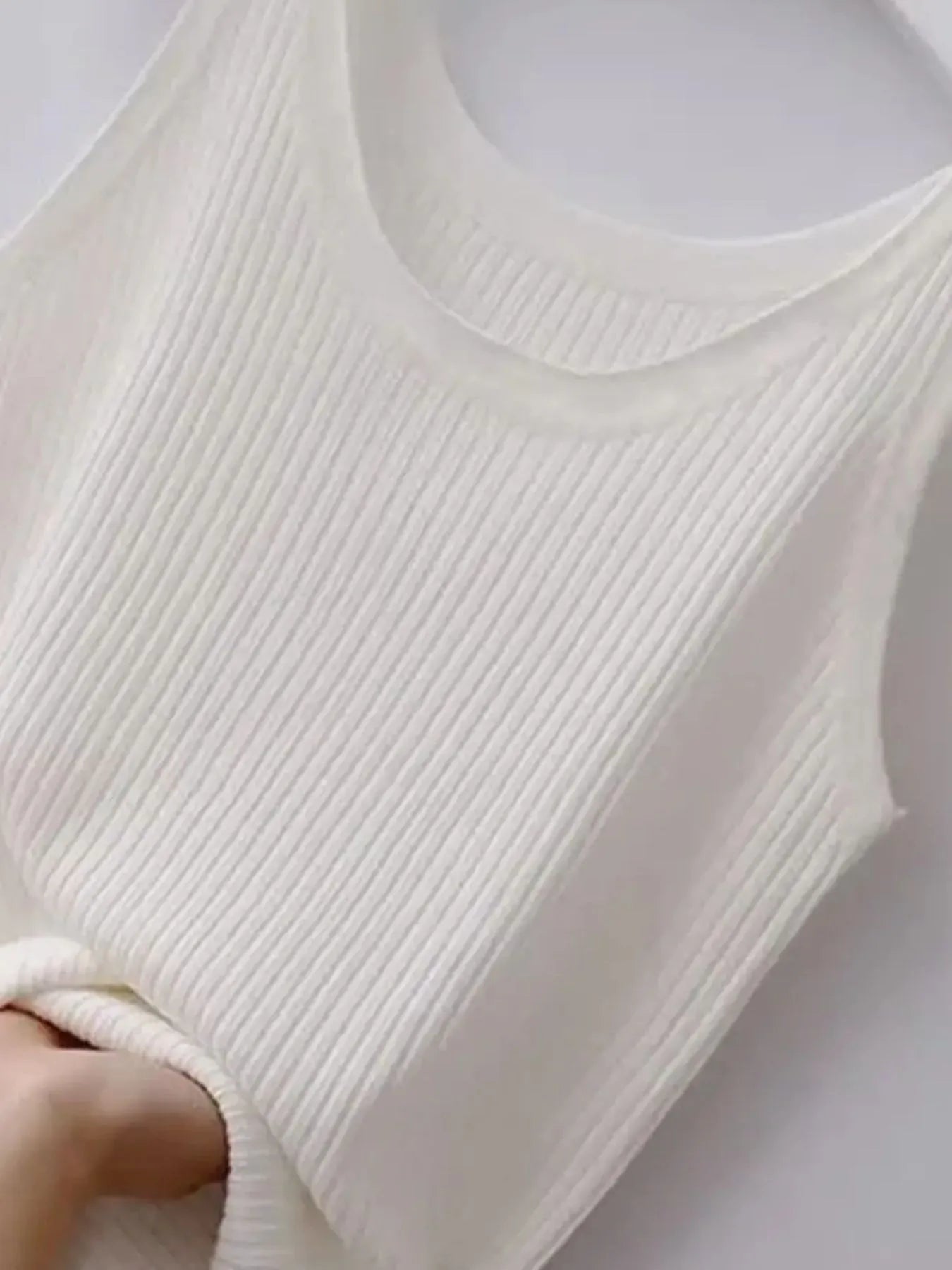 Plus Size Ribbed Knit Scoop Neck Tank Top - LODIMAE FASHION 