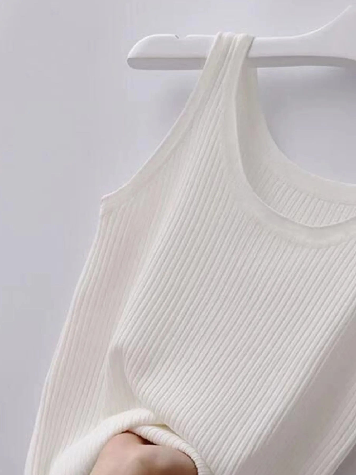 Plus Size Ribbed Knit Scoop Neck Tank Top - LODIMAE FASHION 
