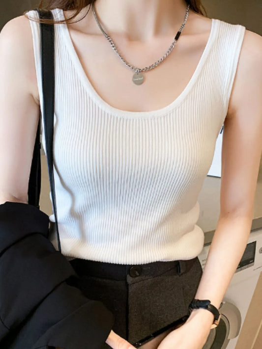 Plus Size Ribbed Scoop Neck Tank - LODIMAE FASHION 