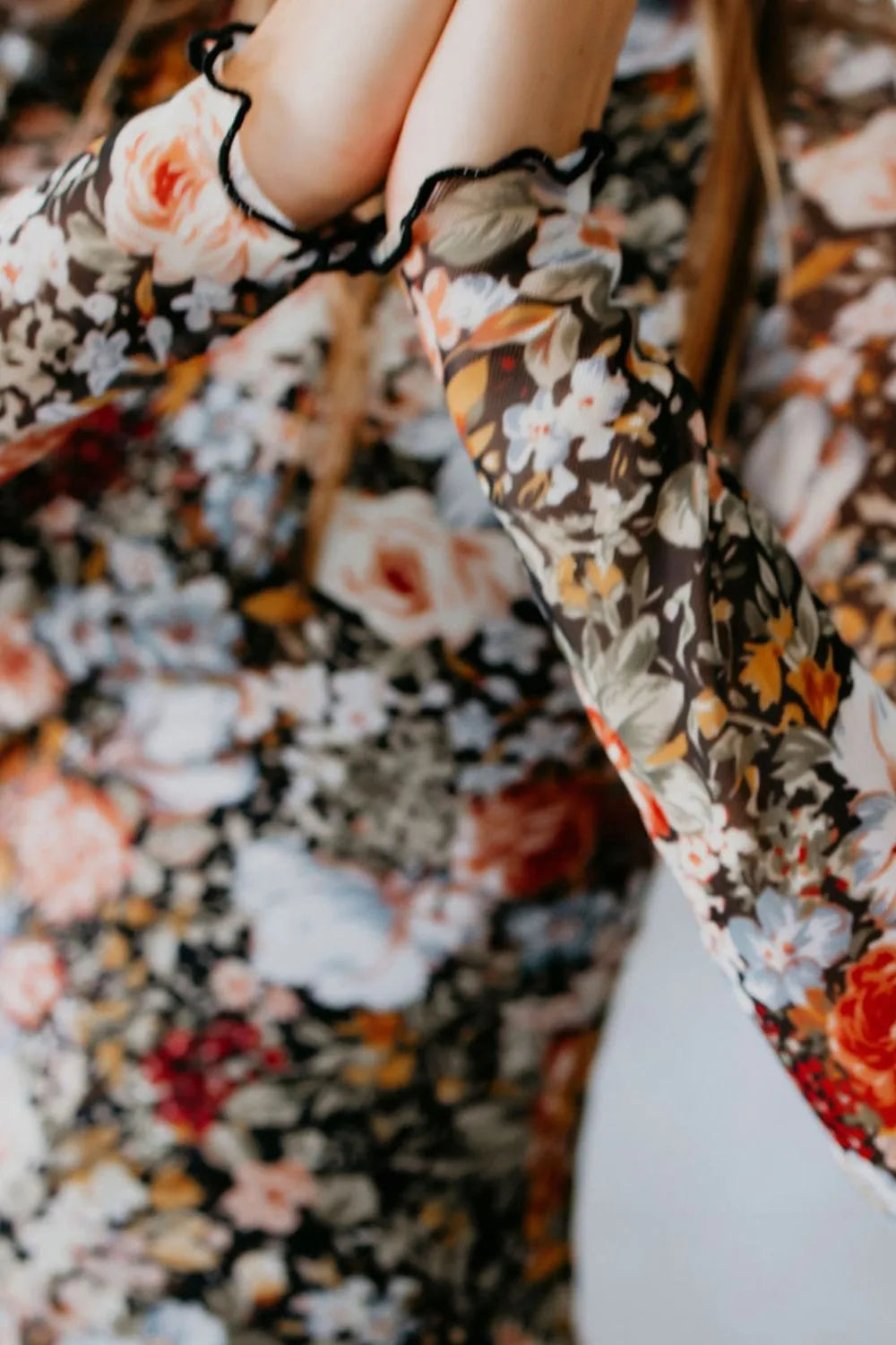 Printed Long Sleeve Midi Slim Dress - LODIMAE FASHION 