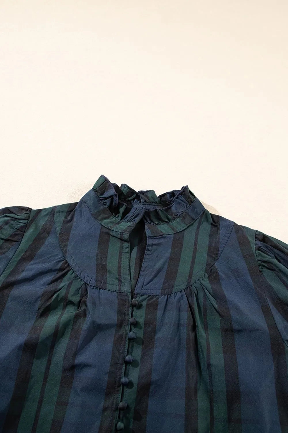 Puff Sleeve Frilled Trim Elegant Blouse - LODIMAE FASHION 