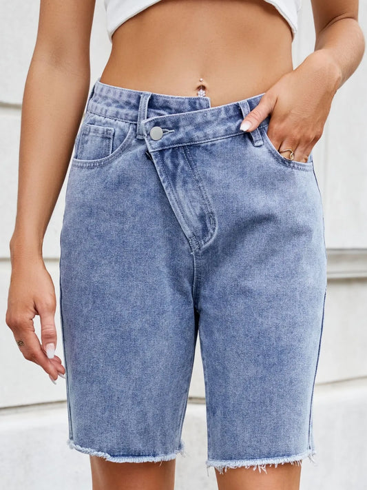 Raw Hem Denim Shorts - LODIMAE FASHION 
