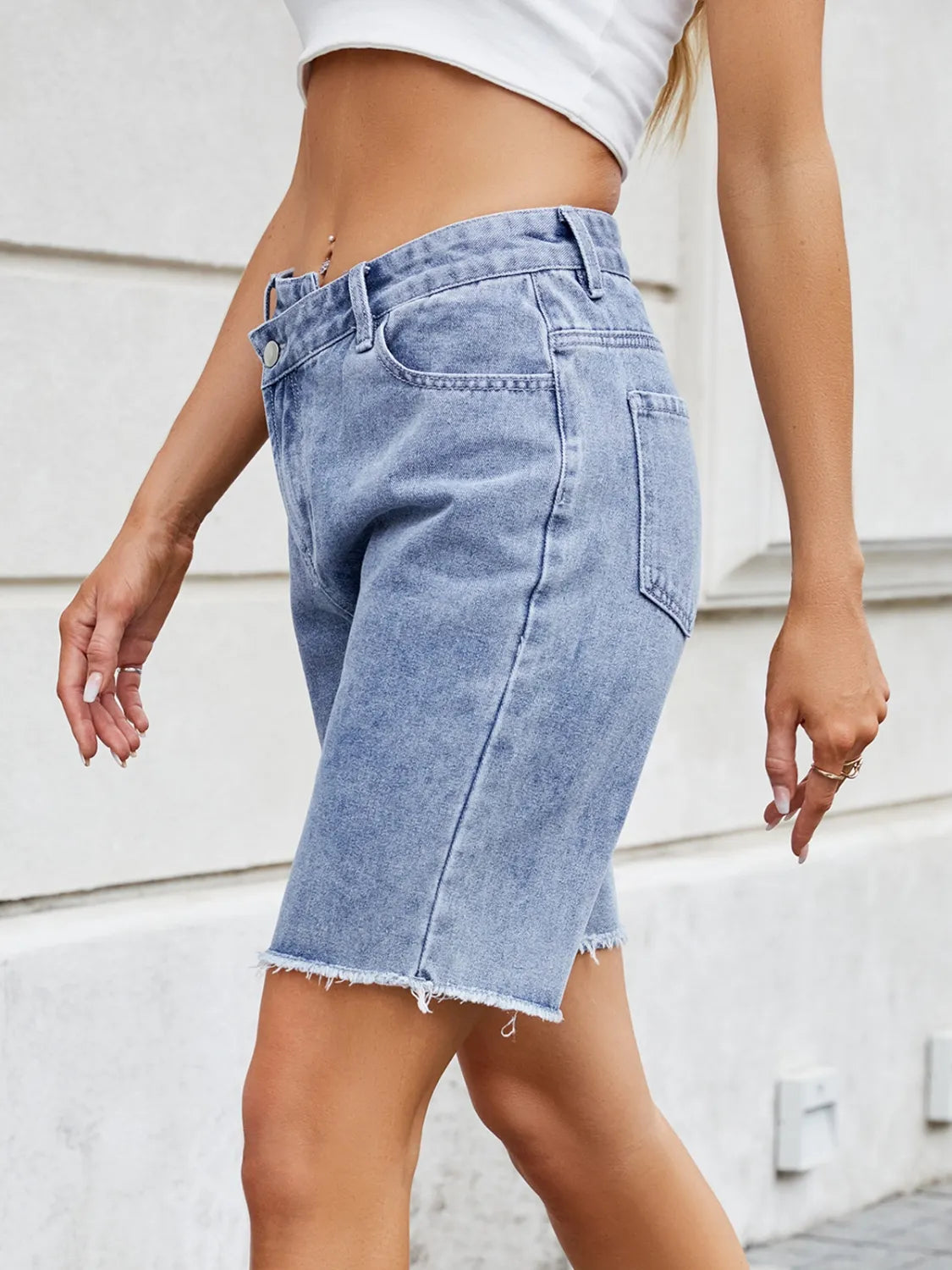 Raw Hem Denim Shorts - LODIMAE FASHION 