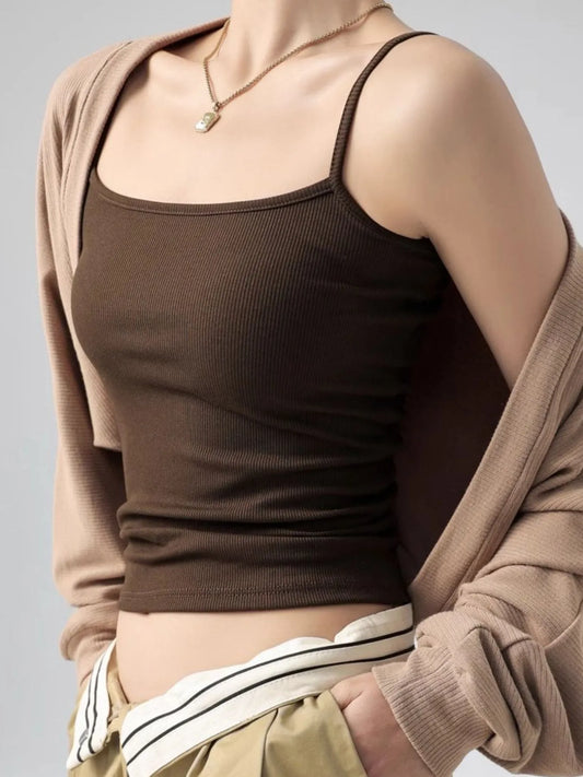 Ribbed Scoop Neck Cami Top - LODIMAE FASHION 
