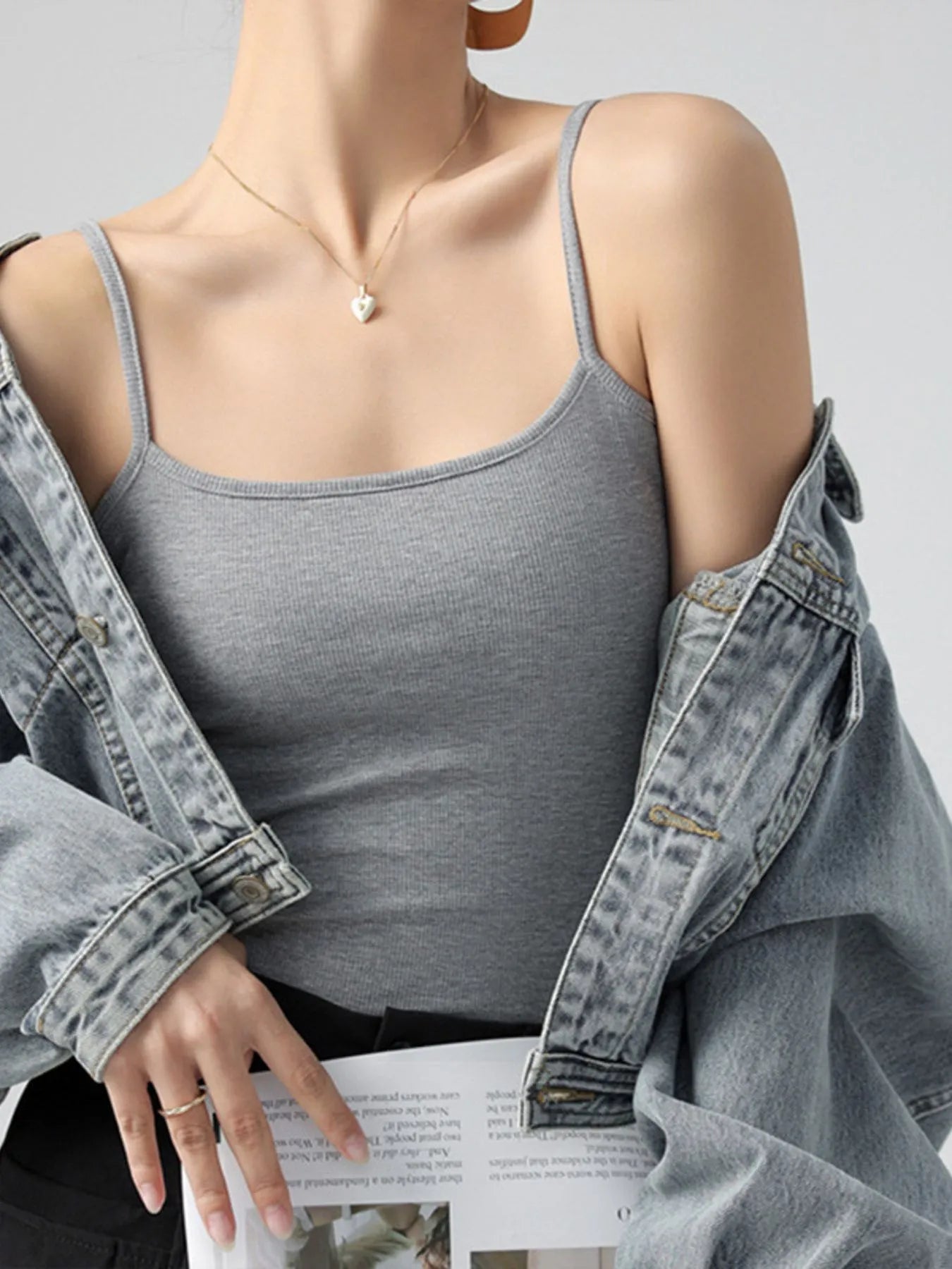 Ribbed Scoop Neck Cami Top - LODIMAE FASHION 